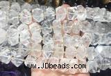 NGBS275 15 inches 10*14mm - 12*16mm faceted nuggets white crystal beads wholesale