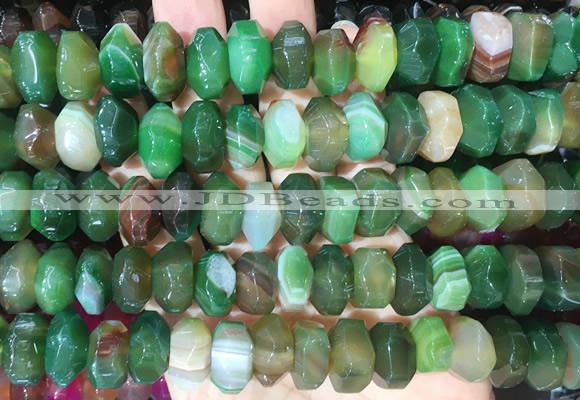 NGBS303 15 inches 8*14mm - 10*16mm faceted nuggets agate beads wholesale