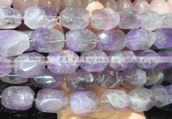 NGBS330 15 inches 13*18mm - 15*20mm faceted nuggets amethyst beads wholesale