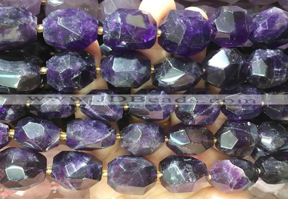 NGBS331 15 inches 13*18mm - 15*20mm faceted nuggets amethyst beads wholesale