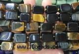 NGBS339 15 inches 12*16mm - 13*18mm nuggets yellow blue tiger eye beads wholesale