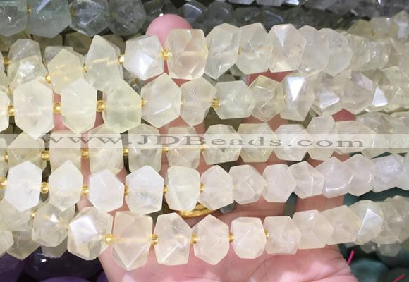 NGBS359 15 inches 10*14mm - 12*16mm faceted nuggets lemon quartz beads wholesale