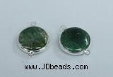 NGC388 18mm flat round agate gemstone connectors wholesale
