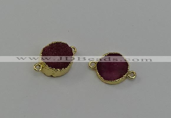 NGC5252 15mm - 16mm coin druzy agate connectors wholesale