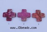 NGP03 5PCS 45*45mm cross dyed imperial jasper pendants wholesale