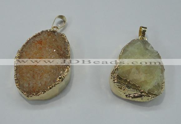 NGP1025 25*35mm - 35*45mm freeform druzy agate beads pendant
