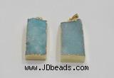 NGP1824 15*30mm - 20*35mm rectangle druzy agate pendants