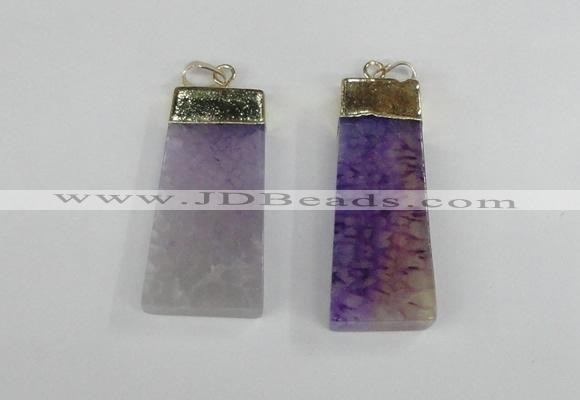 NGP1907 18*40mm - 20*50mm trapezoid agate gemstone pendants