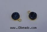 NGP4035 10mm coin druzy quartz gemstone pendants wholesale