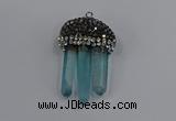 NGP4336 22*30mm - 25*35mm sticks white crystal pendants