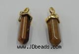NGP5041 8*30mm sticks yellow tiger eye pendants wholesale