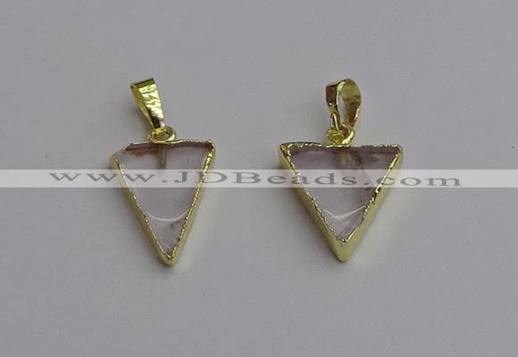 NGP7330 16*18mm - 15*20mm triangle white crystal pendants