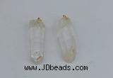 NGP8898 12*40mm - 14*42mm sticks white crystal pendants wholesale