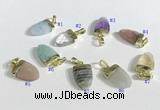 NGP9715 11*16mm arrowhead-shaped  mixed gemstone pendants wholesale
