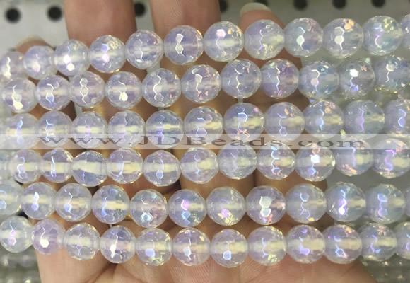 OPBS17 15 inches 8mm faceted round AB-color opalite beads wholesale