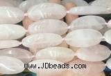OVBS61 15 inches 20*40mm oval rose quartz gemstone beads wholesale