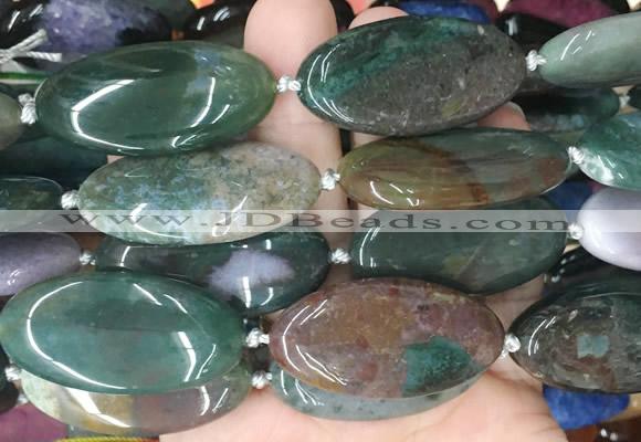 OVBS73 15 inches 20*40mm oval Indian agate gemstone beads wholesale