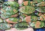 OVBS74 15 inches 20*40mm oval unakite gemstone beads wholesale