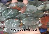OVBS77 15 inches 20*40mm oval blood jasper gemstone beads wholesale