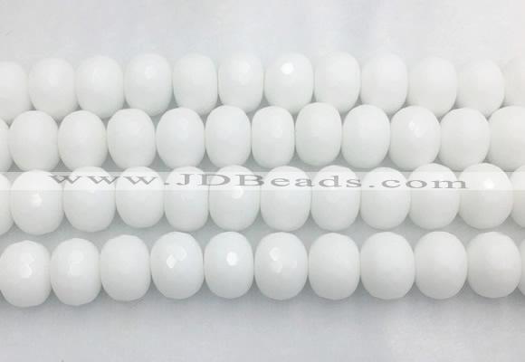 PBBS02 15 inches 13*18mm faceted rondelle white porcelain beads wholesale