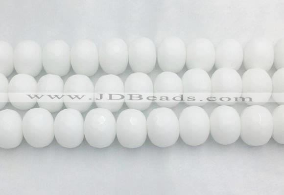 PBBS03 15 inches 15*20mm faceted rondelle white porcelain beads wholesale