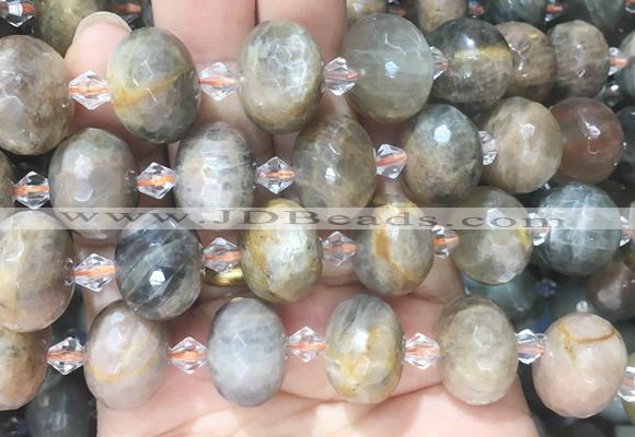 RBBS24 15 inches 13*18mm faceted rondelle sunstone gemstone beads