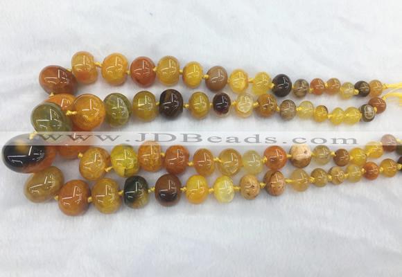 RBBS57 15 inches 8*12mm - 20*30mm rondelle agate beads wholesale