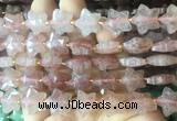 RGBS55 15 inches 14mm faceted star strawberry quartz beads wholesale