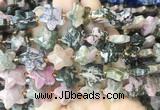 RGBS70 15 inches 14mm faceted star black veined rhodonite beads wholesale