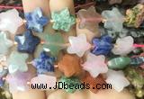 RGBS73 15 inches 14mm faceted star colorful gemstone beads wholesale