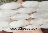RIBS55 15 inches 14*40mm rice white crystal gemstone beads wholesale