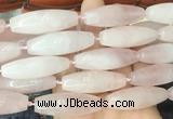 RIBS56 15 inches 14*40mm rice rose quartz gemstone beads wholesale