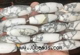 RIBS59 15 inches 14*40mm rice white howlite gemstone beads wholesale
