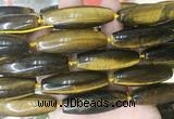 RIBS61 15 inches 14*40mm rice yellow tiger eye gemstone beads wholesale