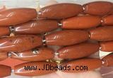 RIBS63 15 inches 14*40mm rice red jasper gemstone beads wholesale