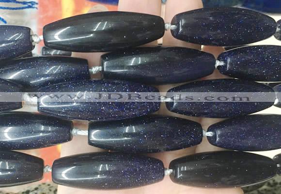RIBS65 15 inches 14*40mm rice blue sandstone gemstone beads wholesale