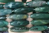 RIBS69 15 inches 14*40mm rice moss agate gemstone beads wholesale