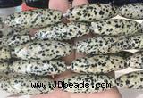 RIBS74 15 inches 14*40mm rice Dalmatian jasper gemstone beads wholesale