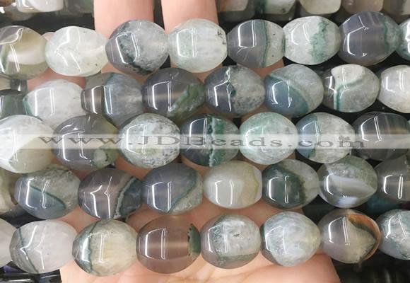 RIBS98 15 inches 12*16mm faceted rice agate gemstone beads wholesale