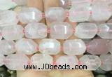 RQBS12 15 inches 13*18mm - 15*20mm faceted nuggets rose quartz beads