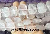 RQBS14 15 inches 15*20mm - 18*25mm faceted freeform rose quartz beads