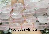 RQBS15 15 inches 18*25mm - 22*30mm faceted freeform rose quartz beads