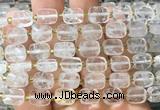 RTBS01 15 inches 8*10mm faceted rectangle white crystal beads wholesale
