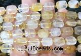 RTBS09 15 inches 8*10mm faceted rectangle yellow gum flower crystal beads wholesale