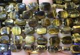 RTBS14 15 inches 8*10mm faceted rectangle yellow tiger eye beads wholesale