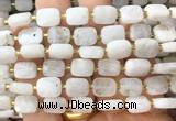 RTBS20 15 inches 8*10mm faceted rectangle white moonstone beads wholesale