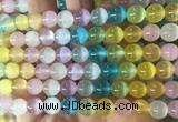 SEBS141 15 inches 8mm round colorful selenite gemstone beads wholesale