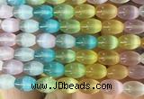 SEBS144 15 inches 8*12mm rice colorful selenite gemstone beads wholesale