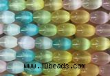 SEBS145 15 inches 10*14mm rice colorful selenite gemstone beads wholesale