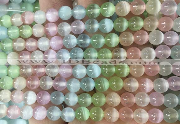 SEBS147 15 inches 6mm round colorful selenite gemstone beads wholesale
